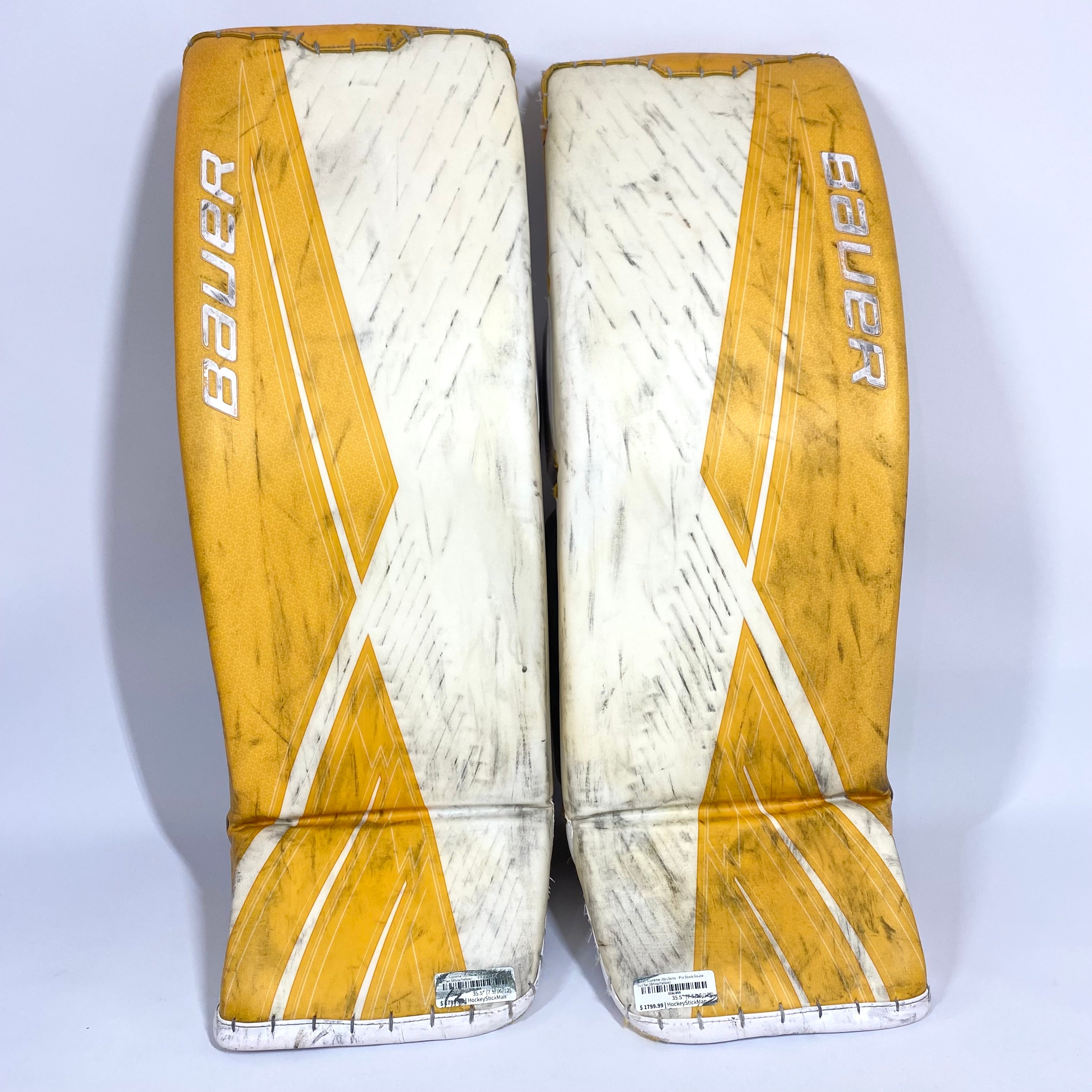 Bauer Supreme UltraSonic - Ensemble complet de gardien de but Pro Stock d'occasion (blanc/jaune)